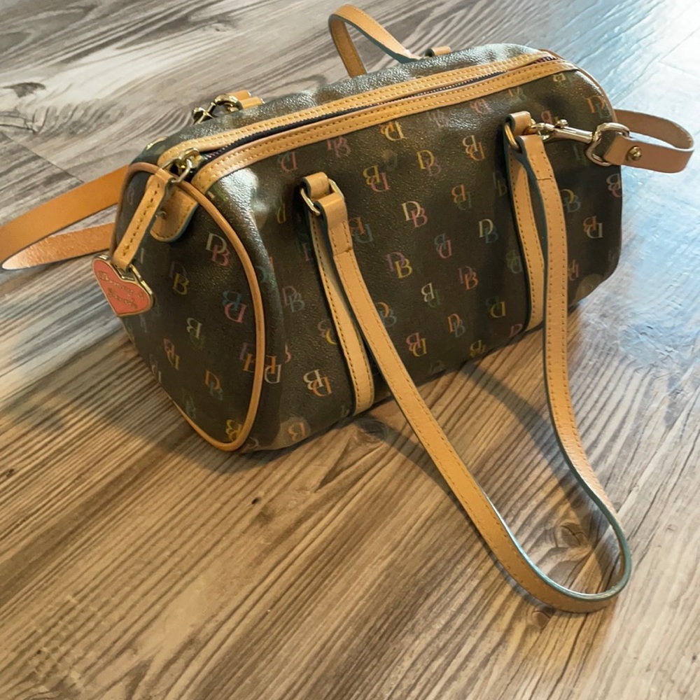 Dooney and Bourke Brown and Pastel Medium Bag